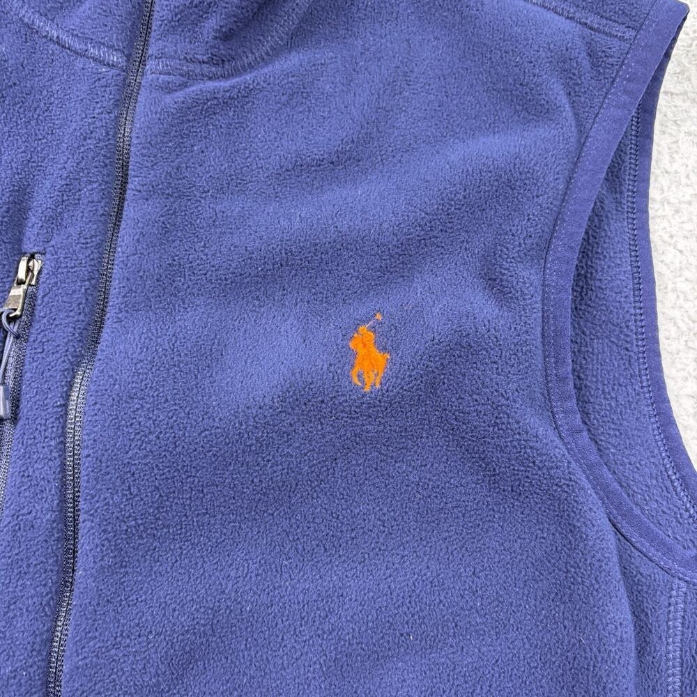 Polo Ralph Lauren Vest Mens Small Blue Performance Full-Zip Fleece Embroidered - Picture 4 of 14